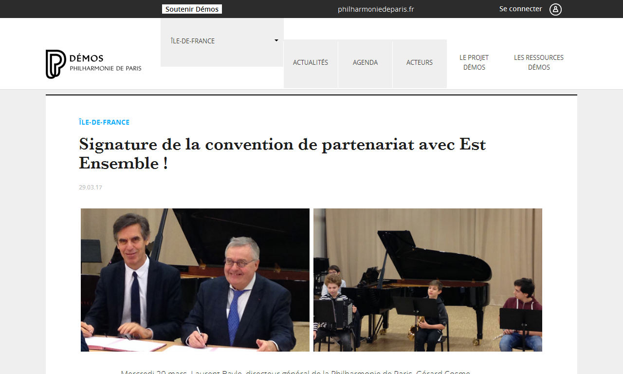 Signature de la convention de partenariat avec Est Ensemble ! | AdminPROD