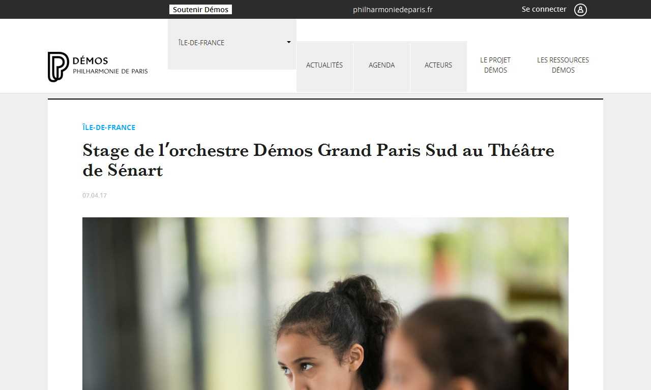 Stage de l’orchestre Démos Grand Paris Sud au Théâtre de Sénart | AdminPROD