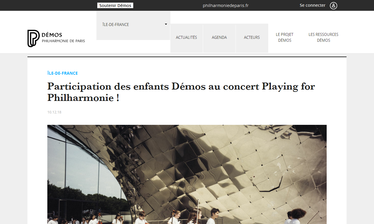 Participation des enfants Démos à Playing for Philharmonie ! | Delphine Berçot