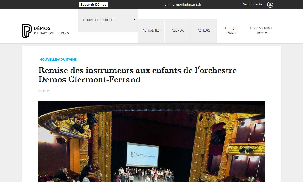 Remise des instruments aux enfants de l’orchestre Démos Clermont-Ferrand | AdminPROD