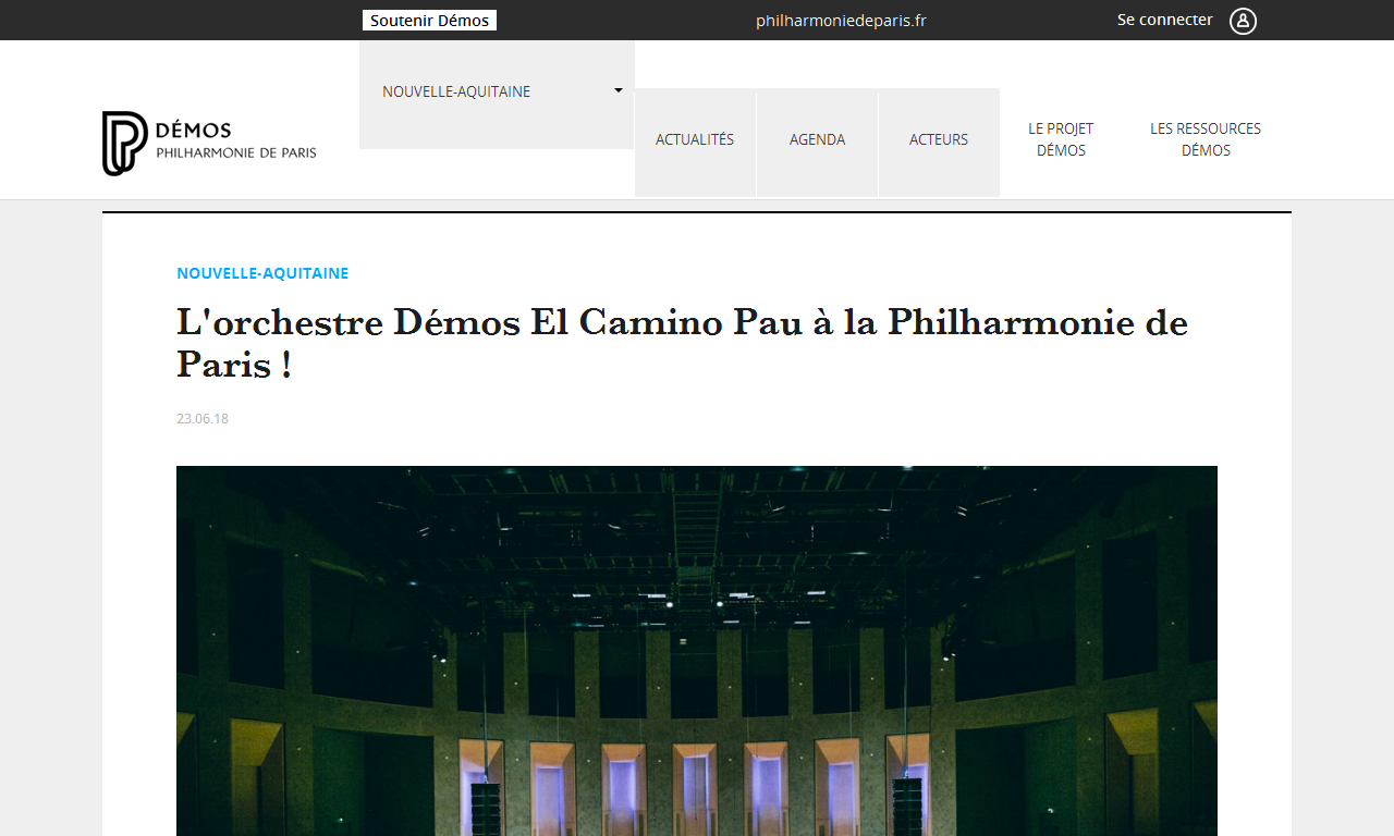L'orchestre Démos El Camino Pau à la Philharmonie de Paris ! | Delphine Berçot