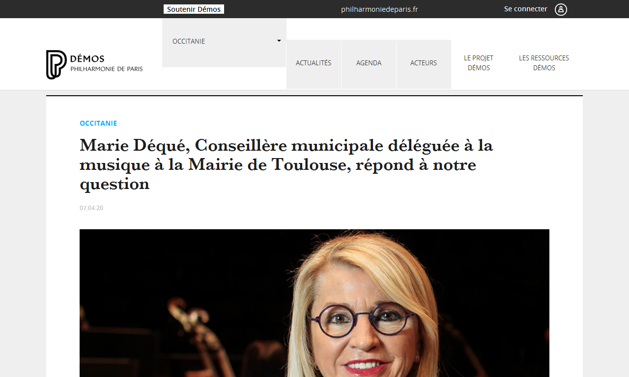 Marie Déqué, Conseillère municipale déléguée à la musique à la Mairie de Toulouse, répond à notre question | Hélène Descourtis
