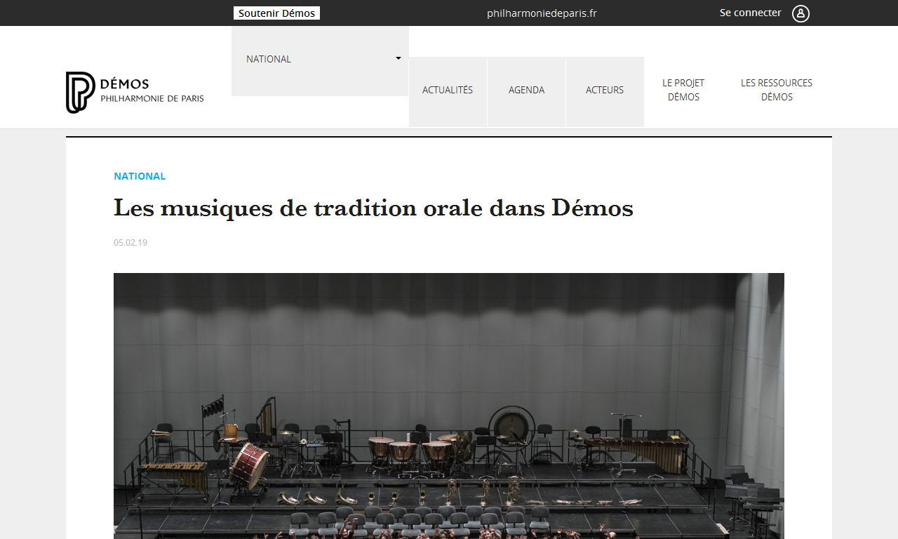 Les musiques de tradition orale dans Démos | Delphine Berçot